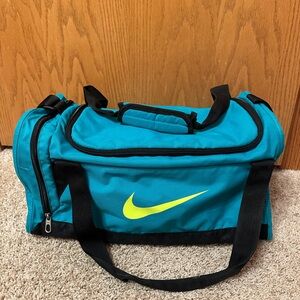 TEAL Nike Blue and Black Duffel Bag